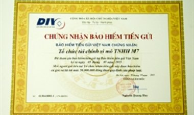 M7-MFI được nhận chứng chỉ bảo hiểm tiền gửi